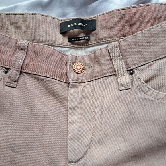 Isabel Marant Womens Rare Jeans Skinny Low Rise Pink Patchwork Print Sz 37 EUC - Picture 5 of 11